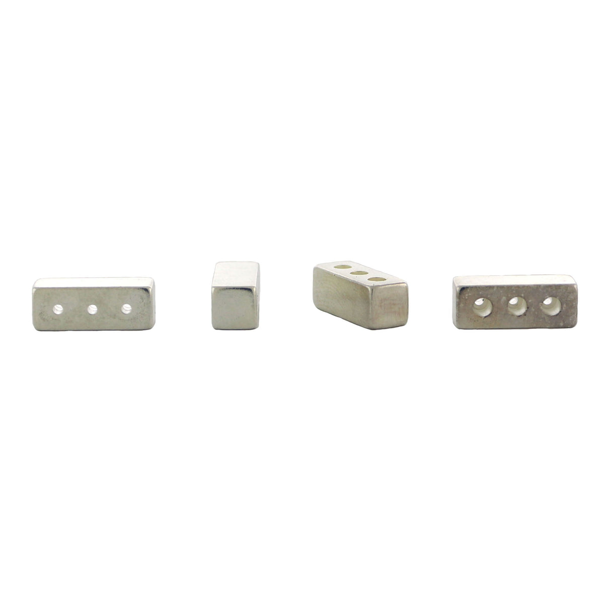 Magnetic Clasp 3 Hole Silver Plated Set of 10 MC08