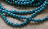 6mm Magnetic Marble Round  Turquoise MM04