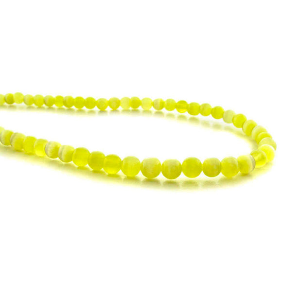 4mm Fiberoptic Cats Eye Round Yellow 4CE06