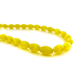 6X8mm Fiberoptic Cats Eye Oval/Rice Med Yellow 68CE06