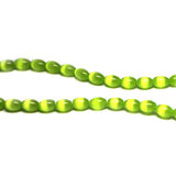 6X8mm Fiberoptic Cats Eye Oval/Rice Olive 68CE22