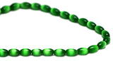 6X8mm Fiberoptic Cats Eye Oval/Rice Brt Green 68CE02 - Mi Amore