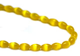 6X8mm Fiberoptic Cats Eye Oval/Rice Med Yellow 68CE06 - Mi Amore