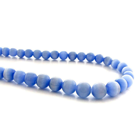 6mm Fiberoptic Cats Eye Round Lt Blue 6CE07