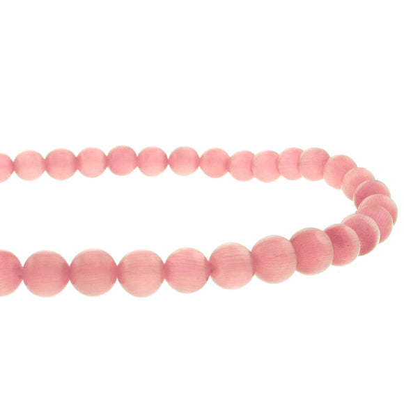 6mm Fiberoptic Cats Eye Round Rose 6CE08