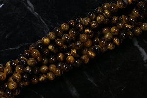 6mm Gemstone Rounds Tigers Eye Gr04