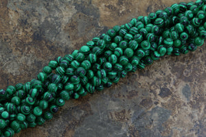 6mm Gemstone Rounds Malachite B GR14