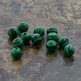 6mm Gemstone Rounds Malachite B GR14