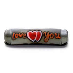 Magnetic Hematite Id Bars "Love You" Idb04