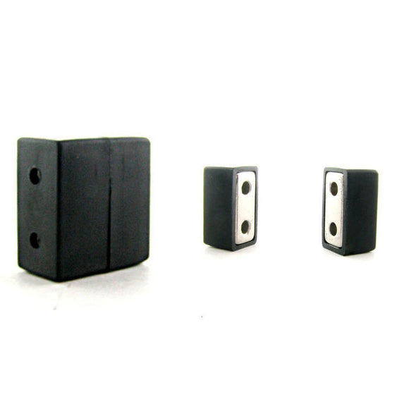 Magnetic Clasp 2 Hole Plastic Coated Black MC06