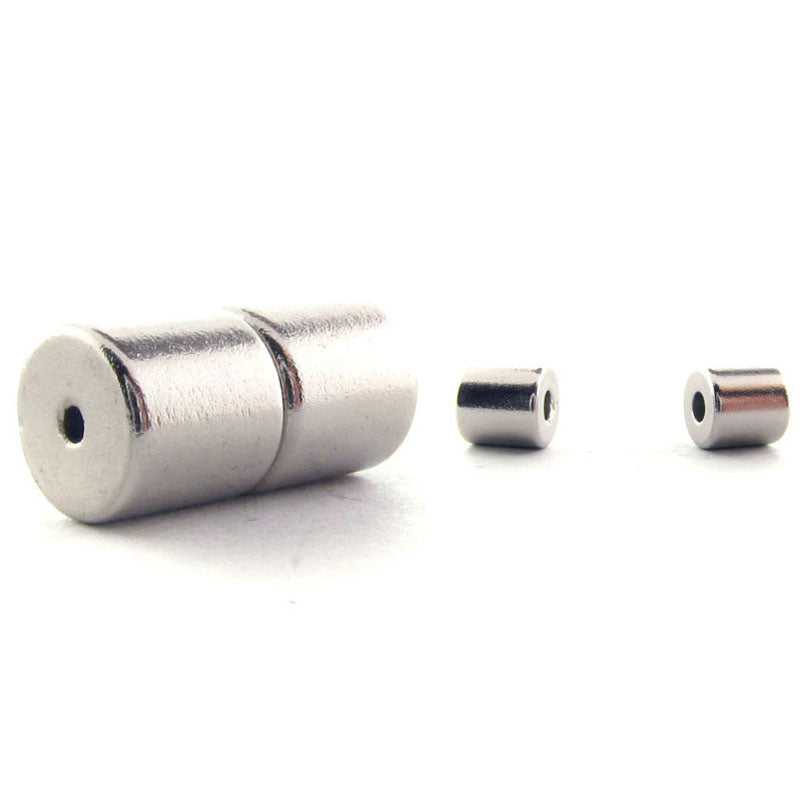 6mm Barrel Magnetic Clasp Set Of 10 Gunmetal MC12
