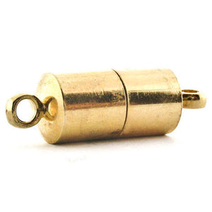 6mm Loop End Barrel Magnetic Clasp Set Of 10 Gold Plated MC18