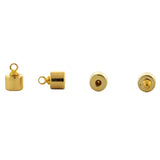 6mm Loop End Barrel Magnetic Clasp Set Of 10 Gold Plated MC18