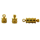 6mm Loop End Barrel Magnetic Clasp Set Of 10 Ridged Gold Plate MC21