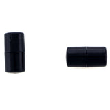 8mm Barrel Magnetic Clasp Set Of 10 Black Plastic Coated MC22