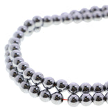 6mm Magnetic Hematite Round Silverplate Mh57