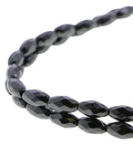 6x12mm Magnetic Hematite Faceted Rice  MH59