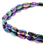 6X12mm Magnetic Hematite Twist With Rainbow Center MH63