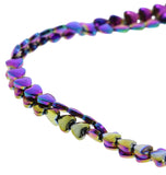 6mm Rainbow puffed heart magnetic hematite MH81