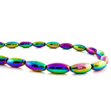 6X12mm Magnetic Hematite Rainbow Rice/Oval Mh43