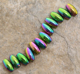 6X12mm Magnetic Hematite Rainbow Rice/Oval Mh43