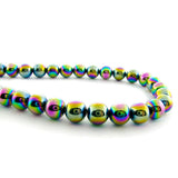 8mm Magnetic Hematite Rainbow Round MH44