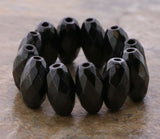 6x12mm Magnetic Hematite Faceted Rice  MH59