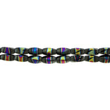 6X12mm Magnetic Hematite Twist With Rainbow Center MH63