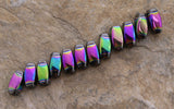 6X12mm Magnetic Hematite Twist With Rainbow Center MH63