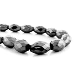 8X12mm Magnetic Hematite Faceted Rice MH70
