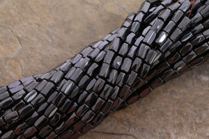5X8mm Magnetic Hematite Faceted Tube Mh71