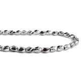 5X8mm Magnetic Hematite Silverplated Twist Mh74