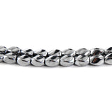 5X8mm Magnetic Hematite Silverplated Twist Mh74
