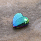 8mm Rainbow Puffed Heart Magnetic Hematite MH80