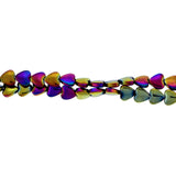 6mm Rainbow puffed heart magnetic hematite MH81