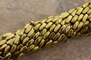 5x12mm Magnetic Hematite Goldplate Twist Mh82
