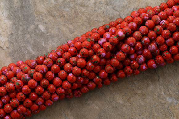 6mm Magnetic Marble Round Orange MM06