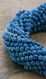 6mm Magnetic Marble Round Blue Turquoise MM14