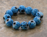 6mm Magnetic Marble Round Blue Turquoise MM14