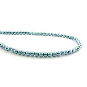 4mm Magnetic Pearl Med Silver Blue Round MP05