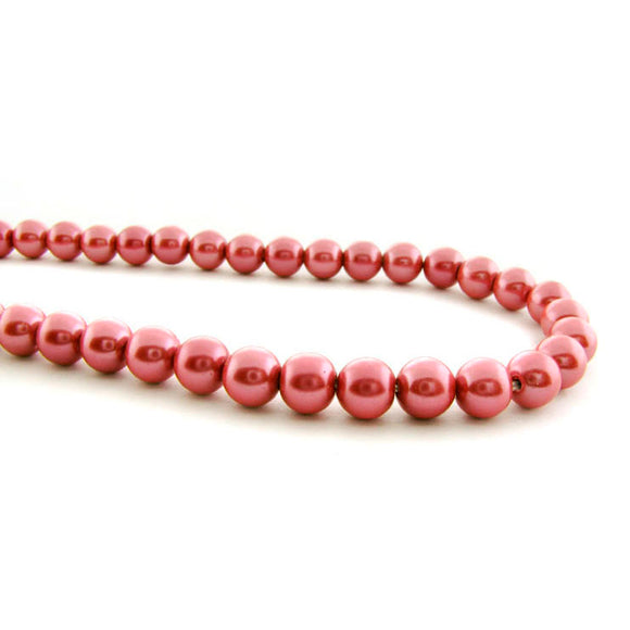 6mm Magnetic Pearl Salmon Pink Round MP12