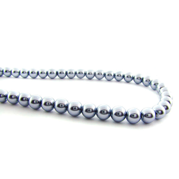 6mm Magnetic Pearl Med Steel Blue Round MP29