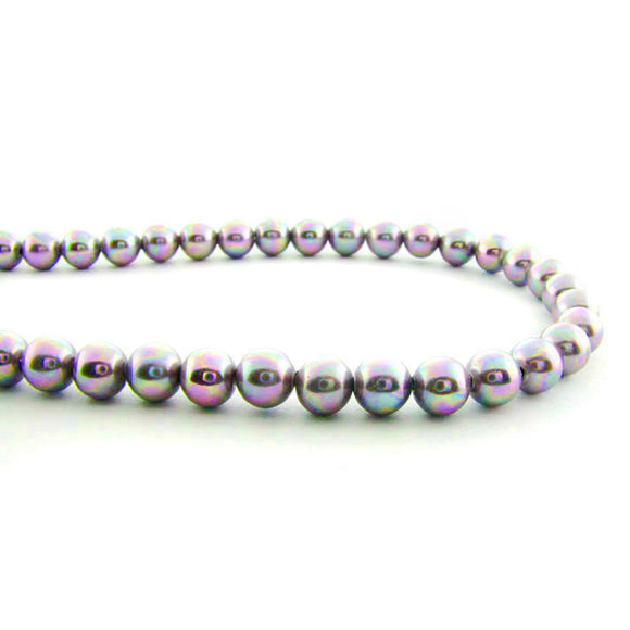 6mm Magnetic Pearl Pewter Rainbow Round MP42