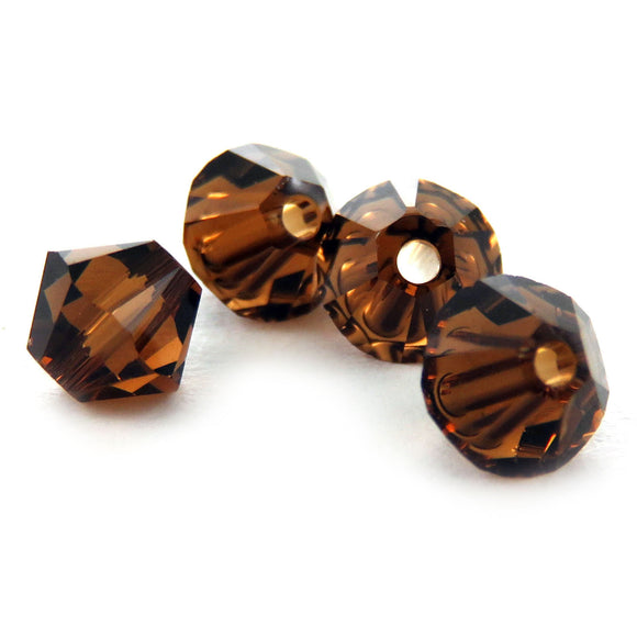 4mm Swarovski Crystals Smoked Topaz S4C37