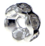 6mm Spacer Silverplate Crystal Rondelles SPC03 - Mi Amore