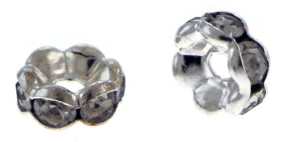 6mm Spacer Silverplate Crystal Rondelles SPC03 - Mi Amore