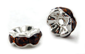 6mm Spacer Silverplate Topaz Crystal Rondelle SPC09 - Mi Amore