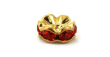 6mm Spacer Goldplate Red Crystal Rondelle SPC13 - Mi Amore