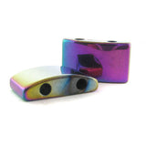 10X18mm Magnetic Spacer Rainbow 2-Hole Half-Oval 50Pc SPMG09