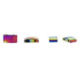 10X18mm Magnetic Spacer Rainbow 2-Hole Half-Oval 50Pc SPMG09